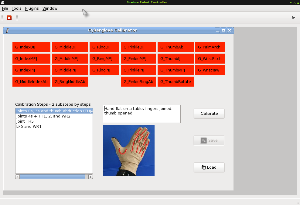The calibration plugin for the cyberglove
